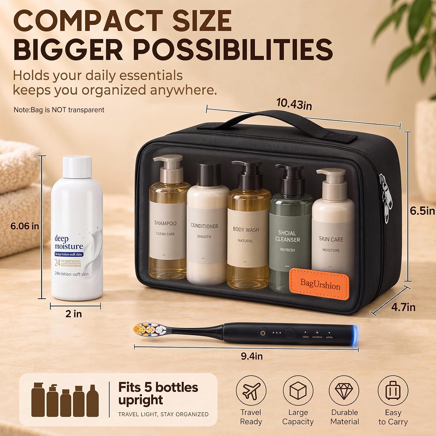 Toiletry Bag for Men,Mens Travel Toiletry Bag Organizer - Image 2