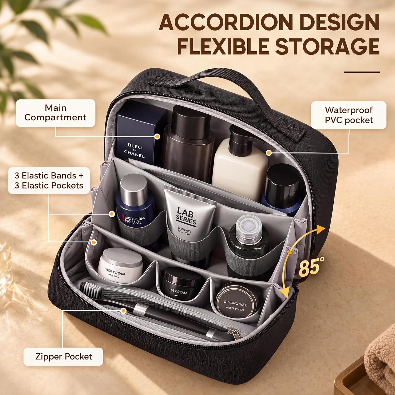 Toiletry Bag for Men,Mens Travel Toiletry Bag Organizer - Image 3