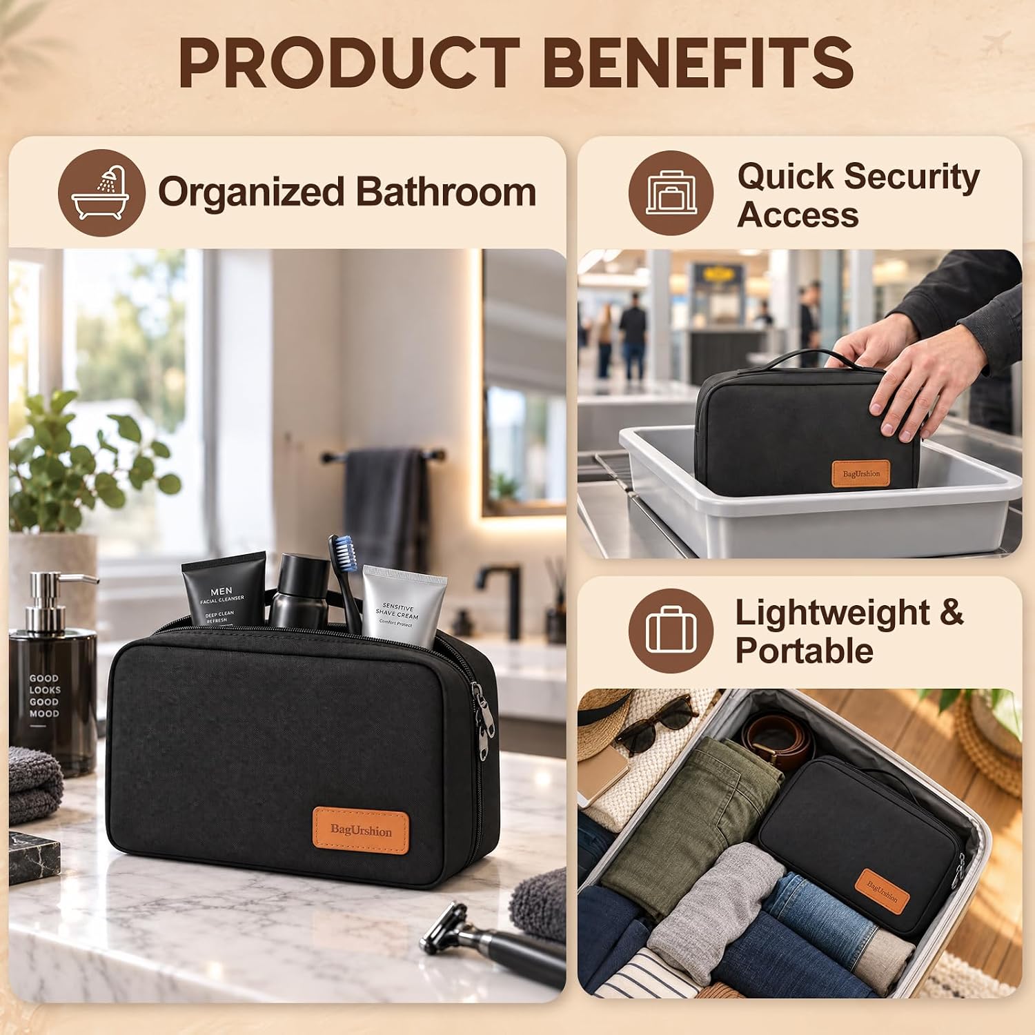 Toiletry Bag for Men,Mens Travel Toiletry Bag Organizer - Image 7