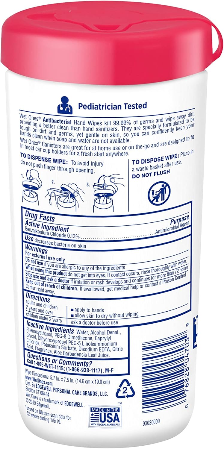 Wet Ones Antibacterial Hand Wipes, Fresh Scent, Packaging May Vary, White, 40 Count - Image 8