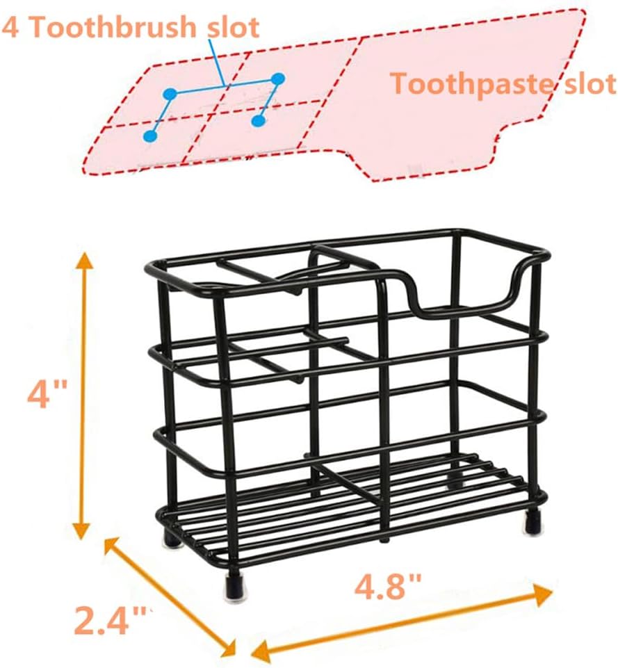 Toothbrush Holder for Bathrooms,Black - Image 3